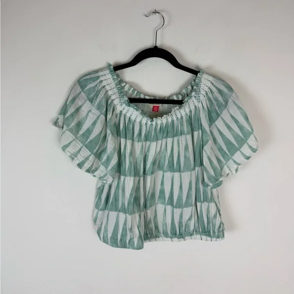 Marine Layer Geo Gauzy Cotton Corrine Skirt L and Nora Off Shoulder Top XL Set